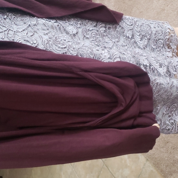 Cold Water Creek L open front draped cardi big slouch pockets sooofffttt - Picture 5 of 8